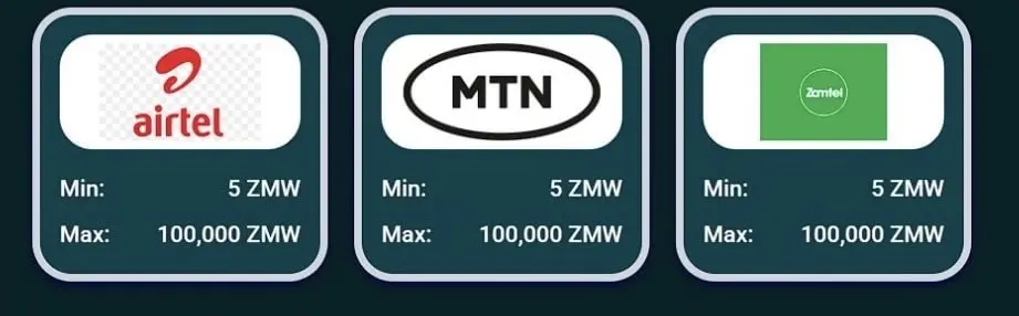 CaptainsBet Zambia Airtel Money MTN and Zamtel deposit limits