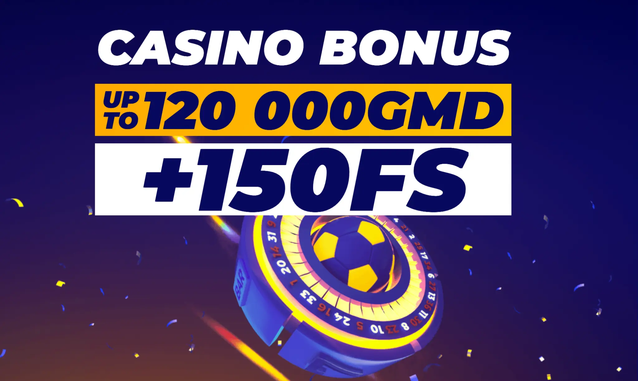 PariPesa Gambia casino welcome package advertising up to 120,000 GMD and 150 free spins