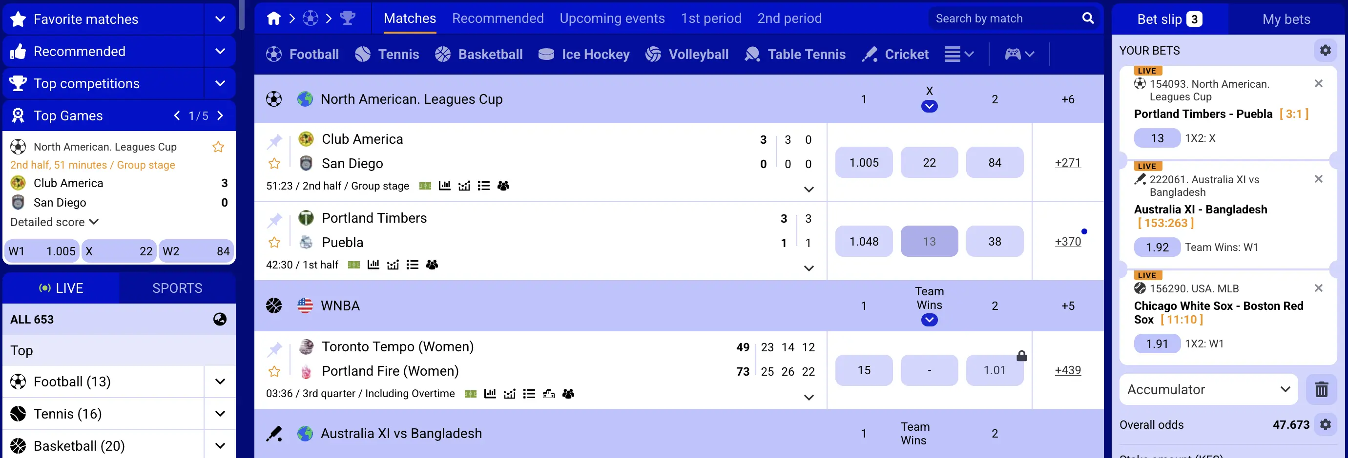 PariPesa sportsbook interface showing pre-match and live betting navigation