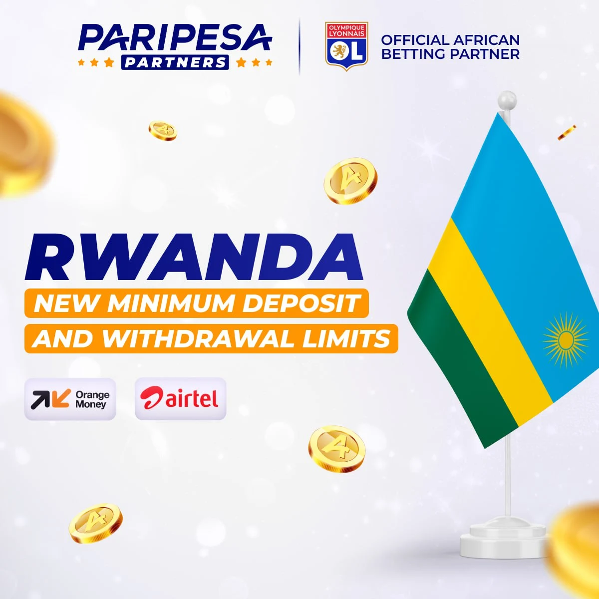 PariPesa Rwanda payment notice naming Orange Money and Airtel Money